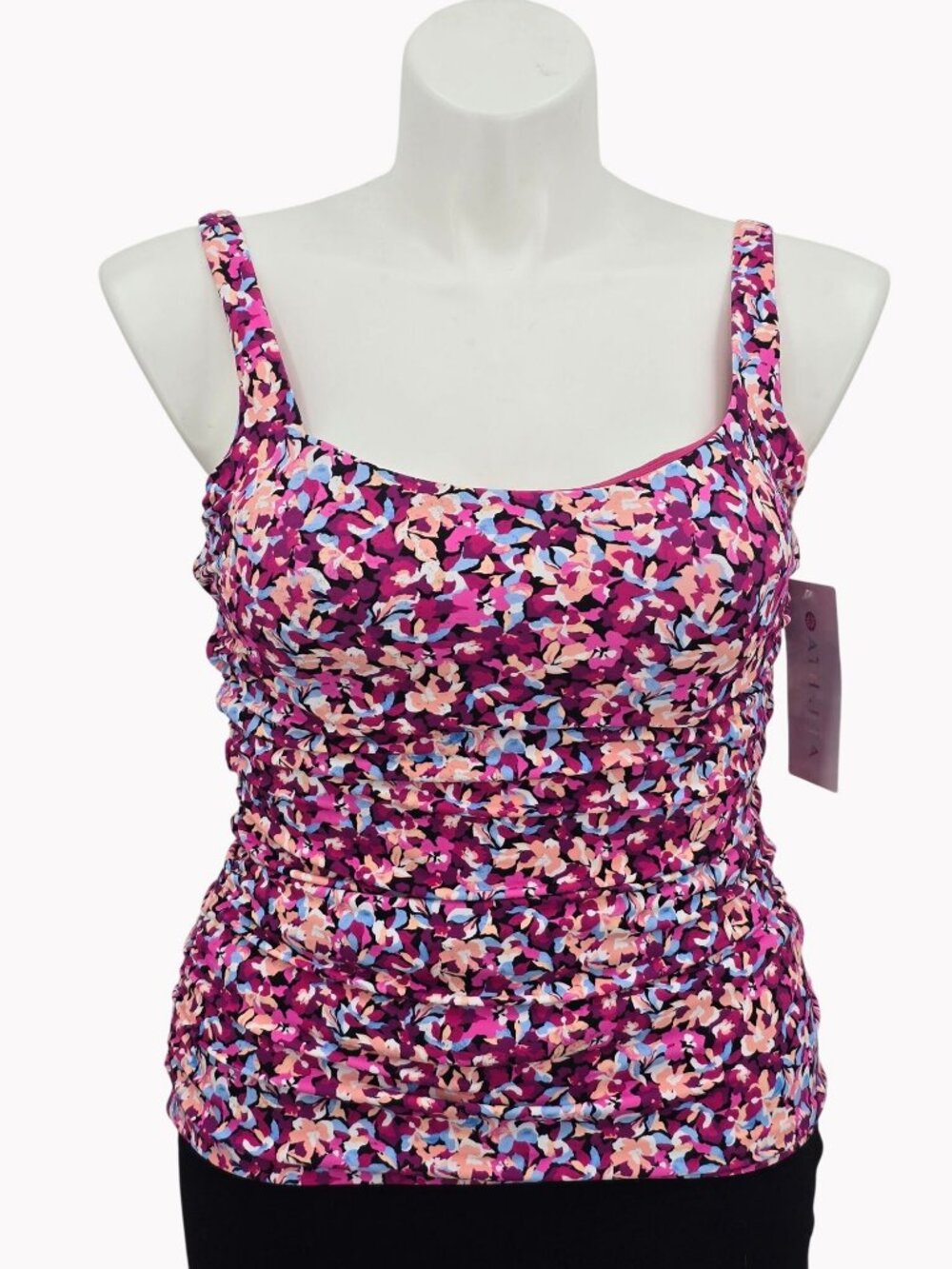 Athleta Tankini Top Womens Size 38B/C Pink Floral Adjustable Straps New